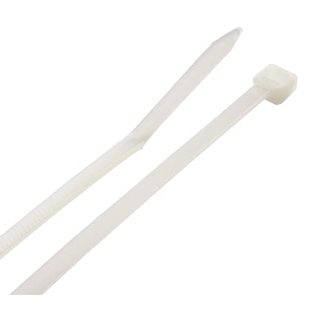 Steel Grip Cable Tie, 8 in L, 1.97 in Max Bundle Dia., White, Polypropelene, 75 lb Strength, 20 PK 75S-200-8-N20